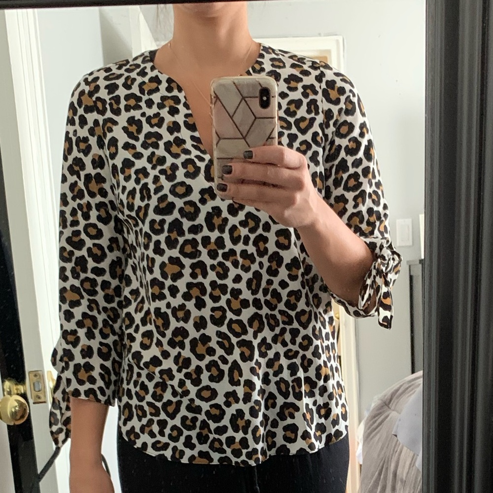 NWT Michael Kors leopard blouse size small